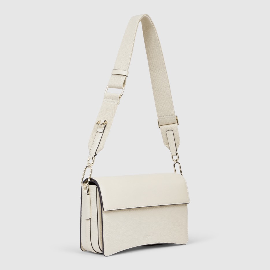 Ecco Hungary Creme Textureblock Kazettás Táska Teljes Méretben