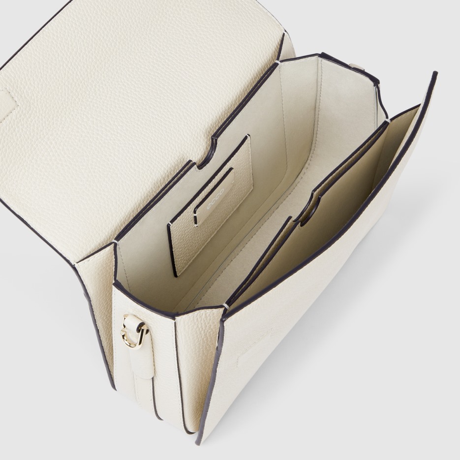 Ecco Hungary Creme Textureblock Kazettás Táska Teljes Méretben