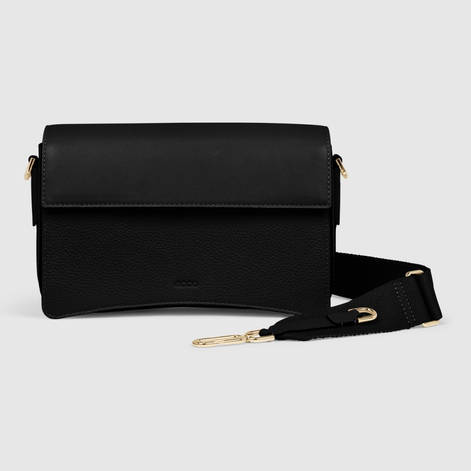 Ecco Hungary Textureblock Kazettás Táska Teljes Méretű Fekete